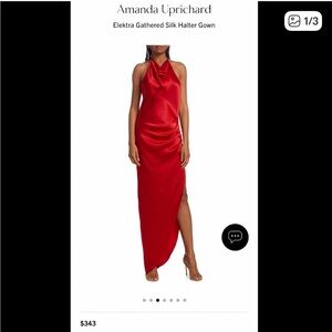 Amanda Uprichard Red Silk Halter Skirt